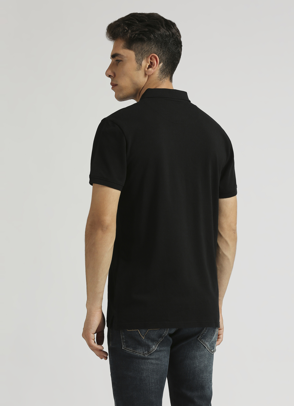Black Premium Logo Print Short Sleeve Polo, , large image number 2