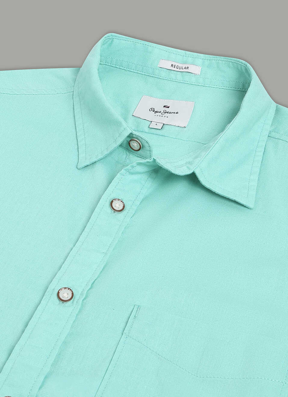 Men Blue Solid Short Sleeve Shirt, , large image number 3