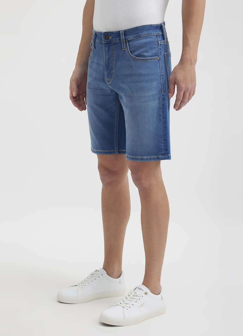 Men Blue Mid Rise Regular Shorts, , large image number 5