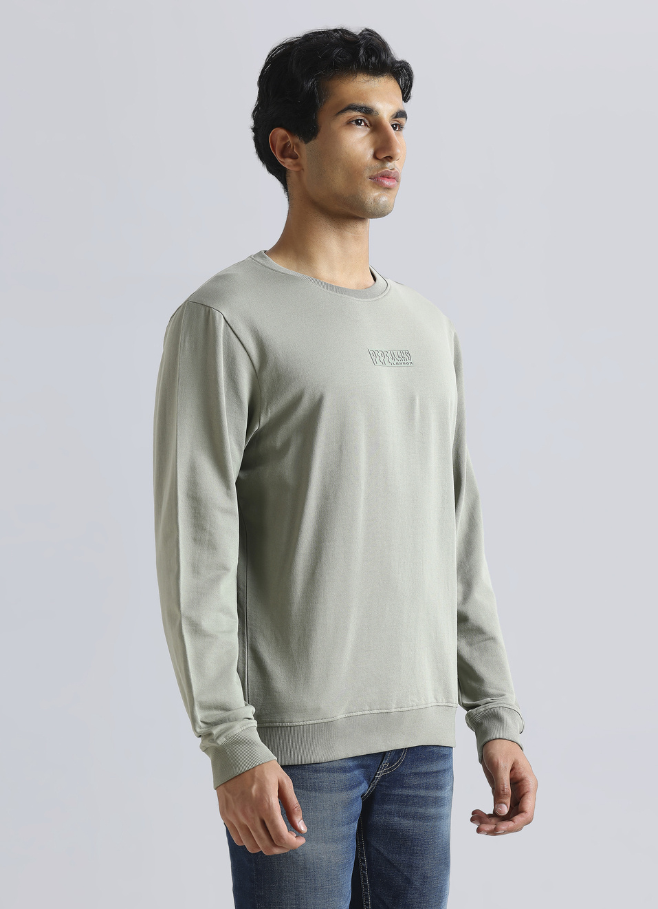 Green Crew Neck Full Sleeve Sweatshirt, , large image number 3