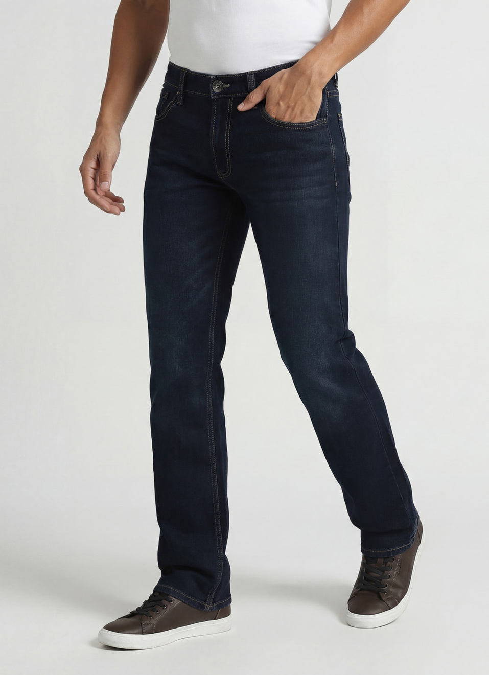 Vapour Dark Blue Mid Rise Slim Fit Jeans, , large image number 0