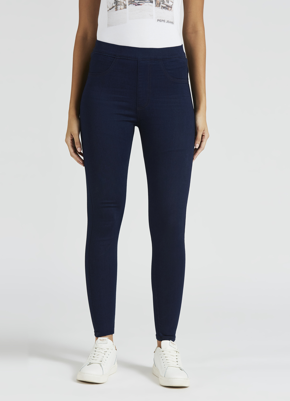 Blue High Waist Skinny Fit Jegging, , large image number 1