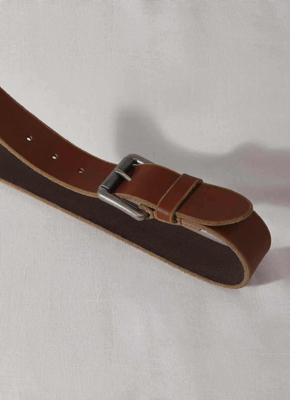 Brown Embossed Leather Belt, , large image number 2