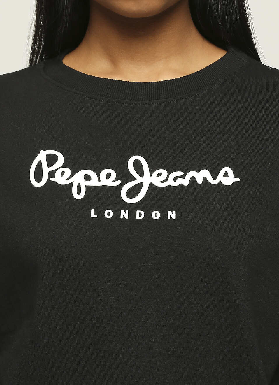 Black Printed Long Sleeve Sweatshirt, , large image number 4