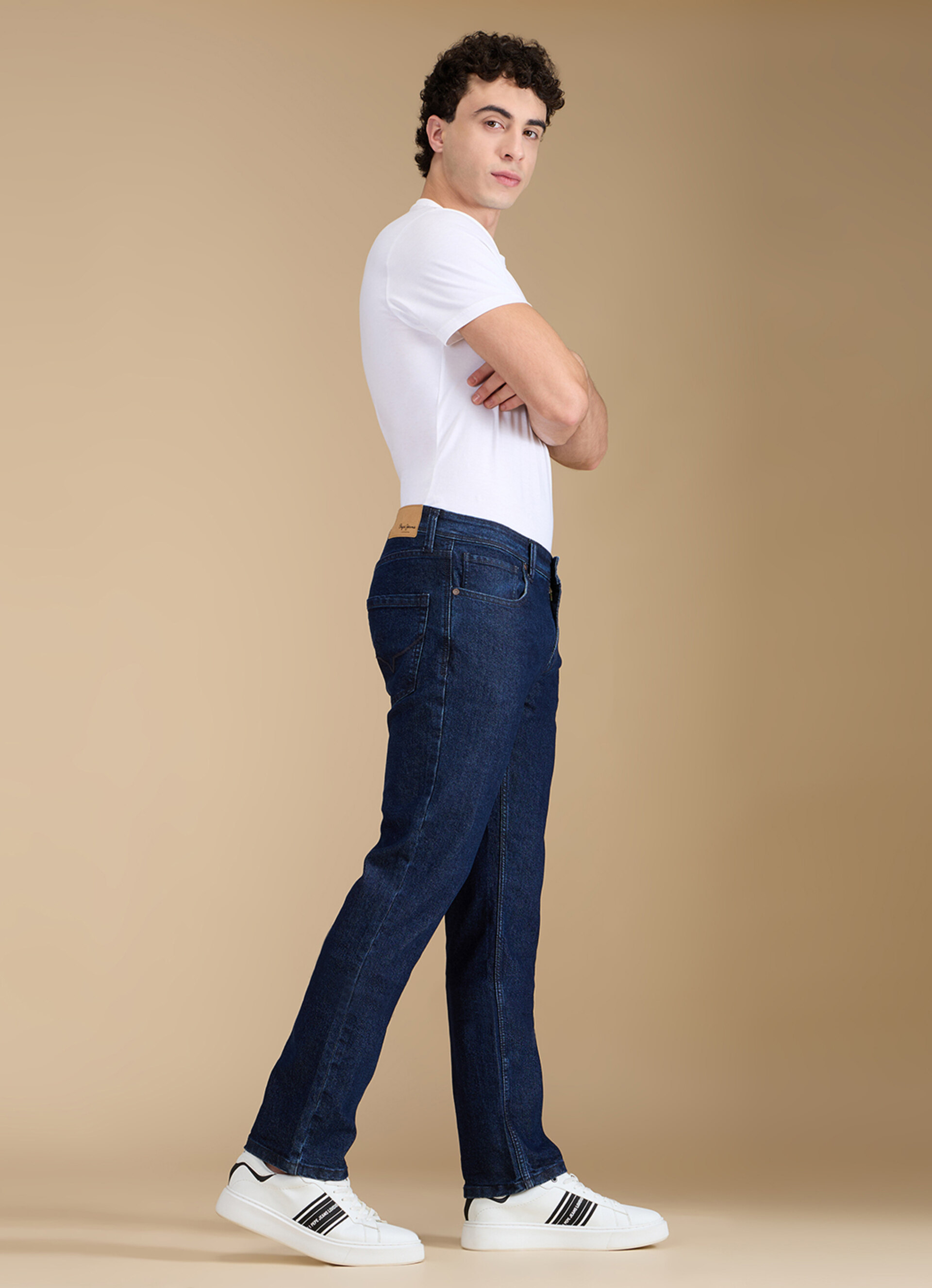 Men Dark Blue Mid Rise Straight Fit Jeans, , large image number 10