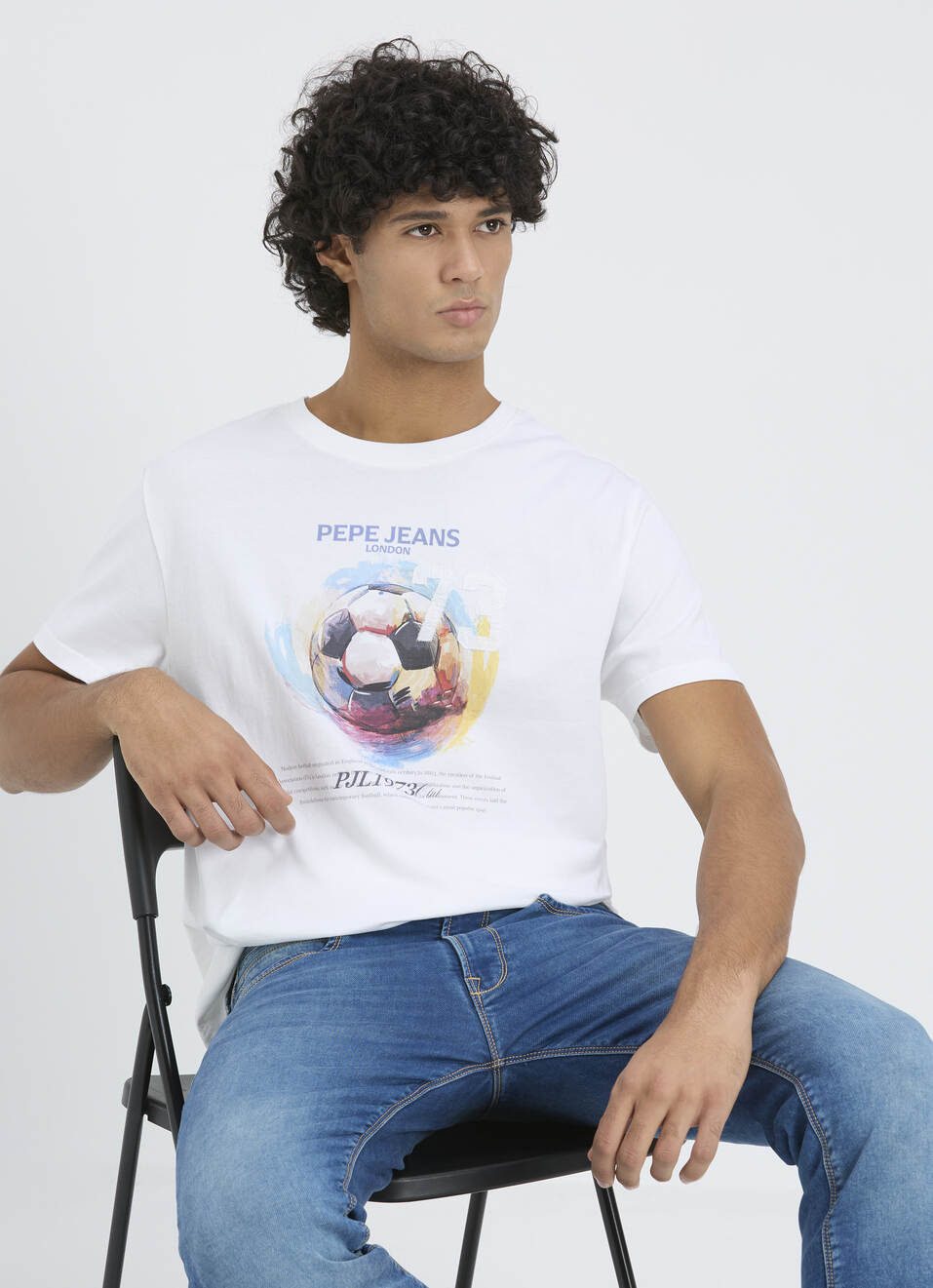 Men White Print Relaxed Fit Short Sleeve  T-shirt, , large image number 0