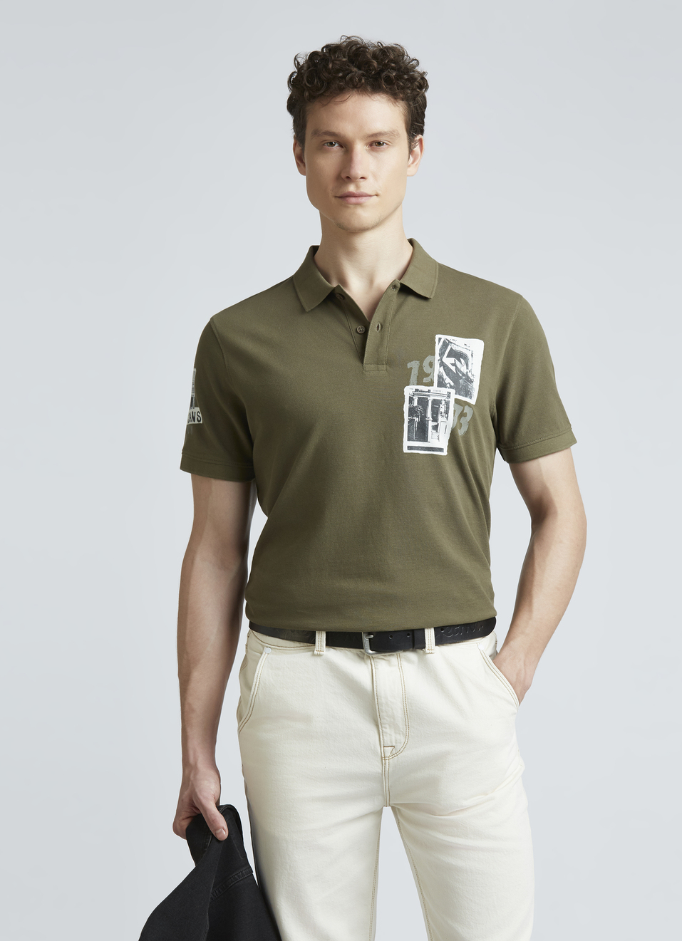 Green Photographic Print Short Sleeve Polo, , large image number 0