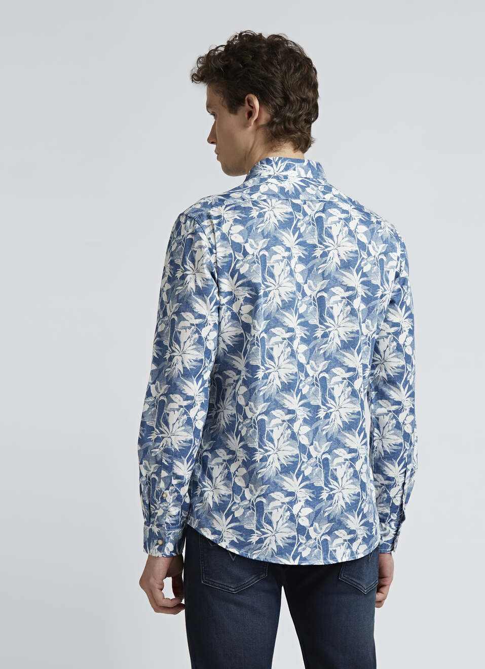 Blue Floral Print Full Sleeve Shirt, , large image number 2