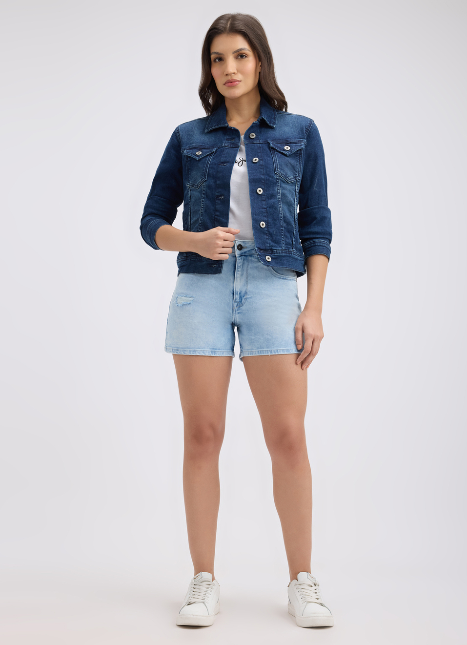 Women Blue  High Rise Denim Shorts, , large image number 0