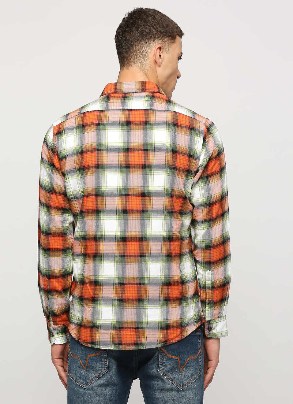 Orange Checks Full Sleeve Shirt, , large image number 2