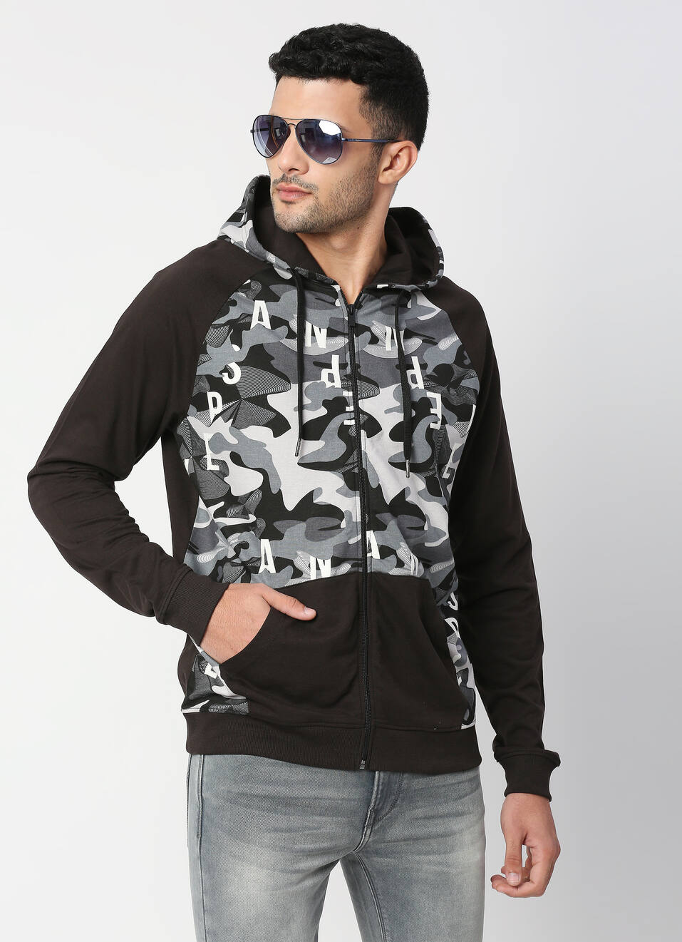 Joseph Graphic Printed Hooded Sweatshirt, , large image number 0