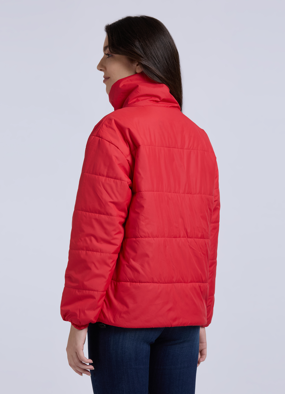 Red High Neck Full Sleeve Jacket, , large image number 2