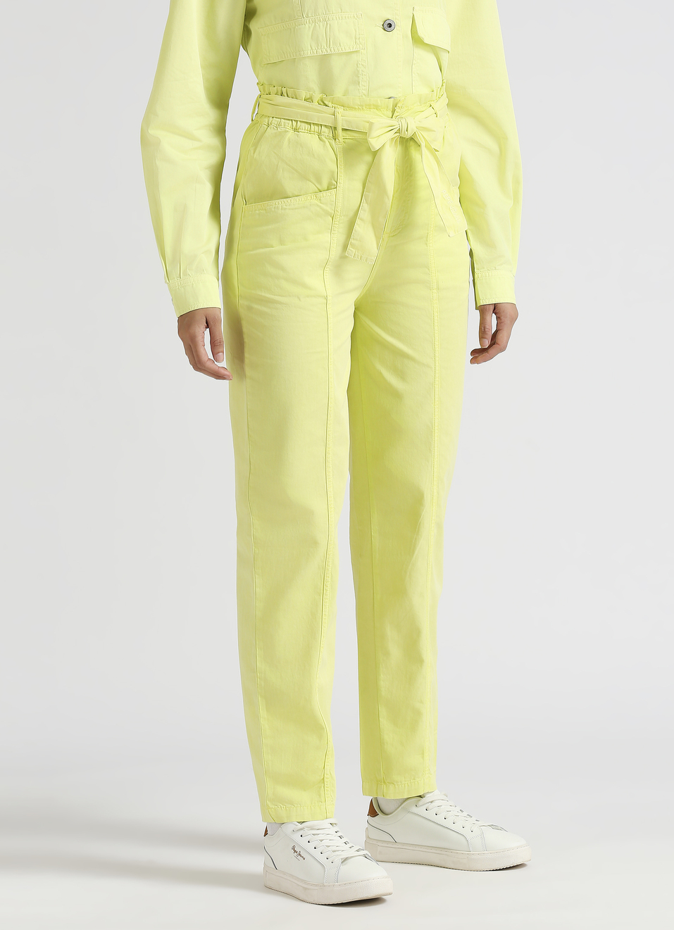 Lime Overdyed High Waist Comfort Fit Pants , , large image number 3