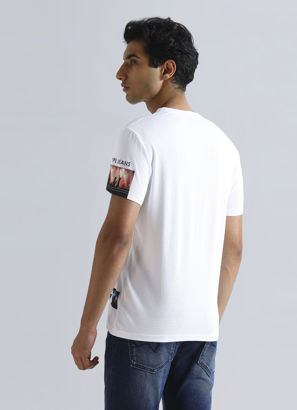 White Photographic Print Short Sleeve T-shirt, , large image number 2