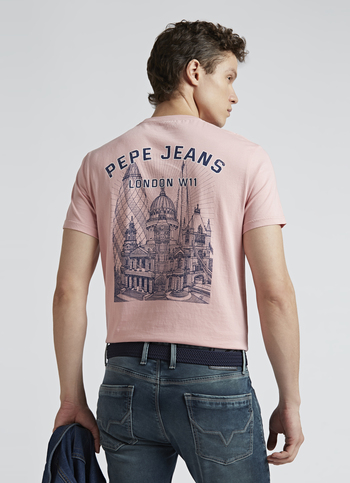 Pink Back Print Short Sleeve T-shirt