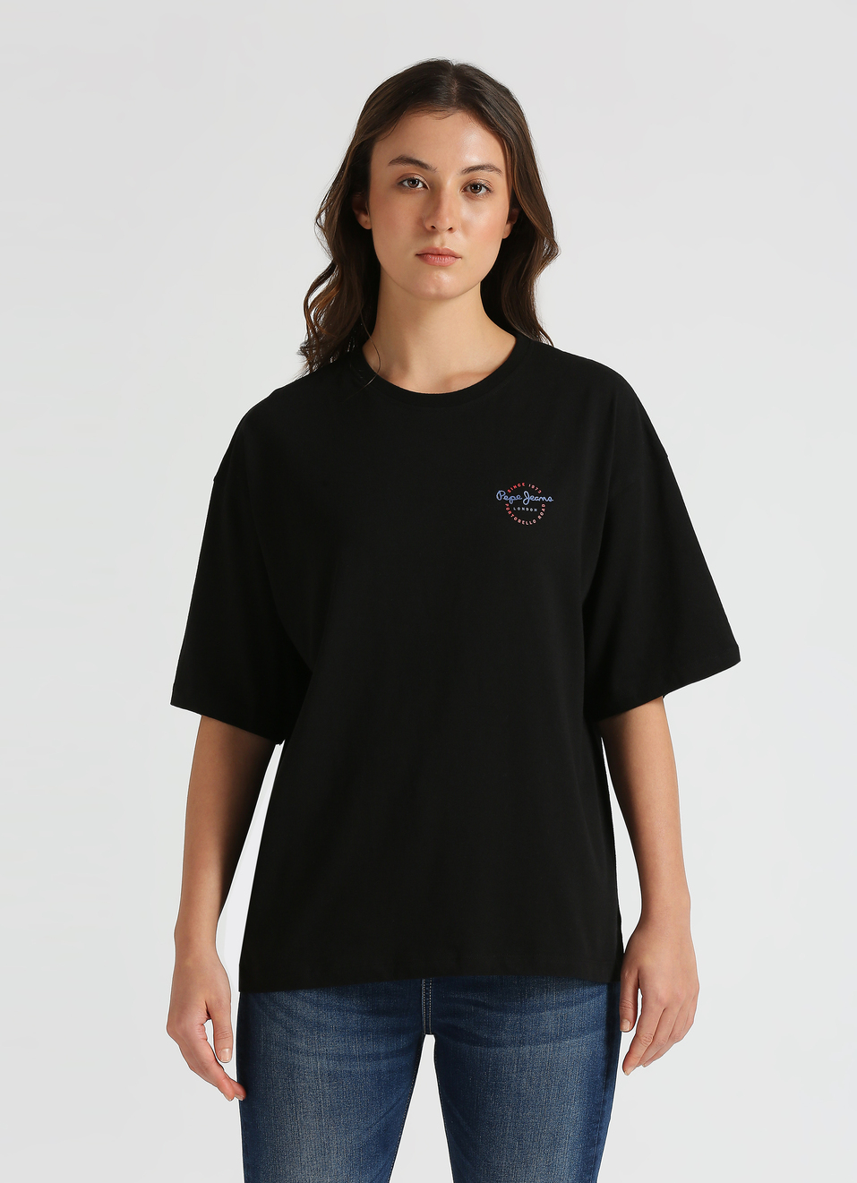 Red Back Print Short Sleeve Oversized T-shirt, , large image number 1