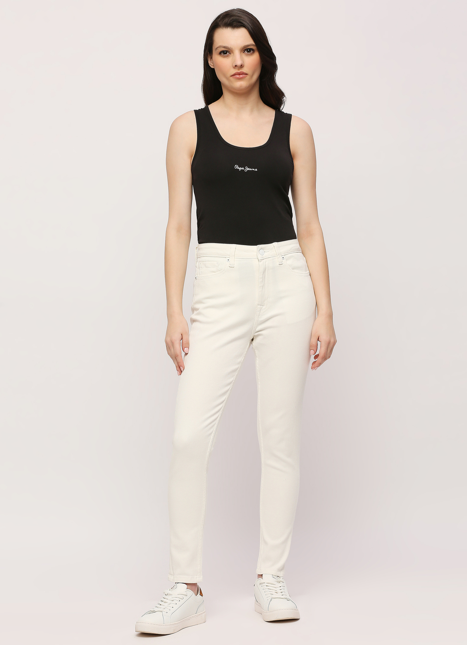 Dion White High Rise Skinny Fit Jeans, , large image number 7
