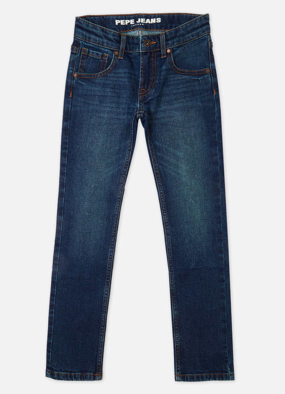 Boys Cashed Blue Mid Waist Slim Jeans, , large image number 0