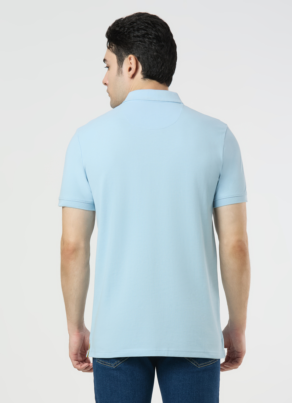 Men Sky Blue Regular Fit Polo, , large image number 2