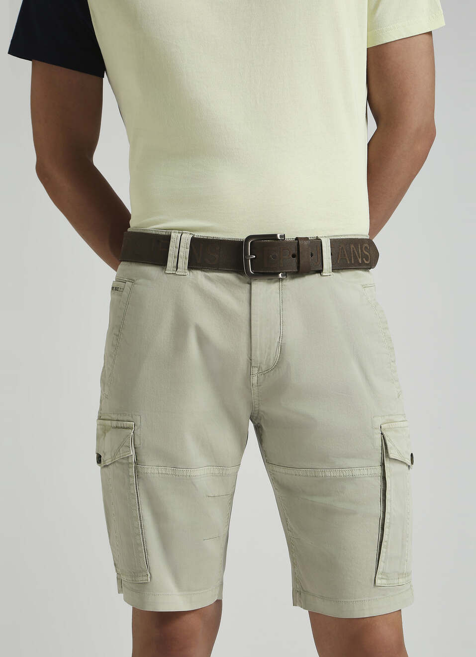 Brown Embossed Leather Belt, , large image number 3