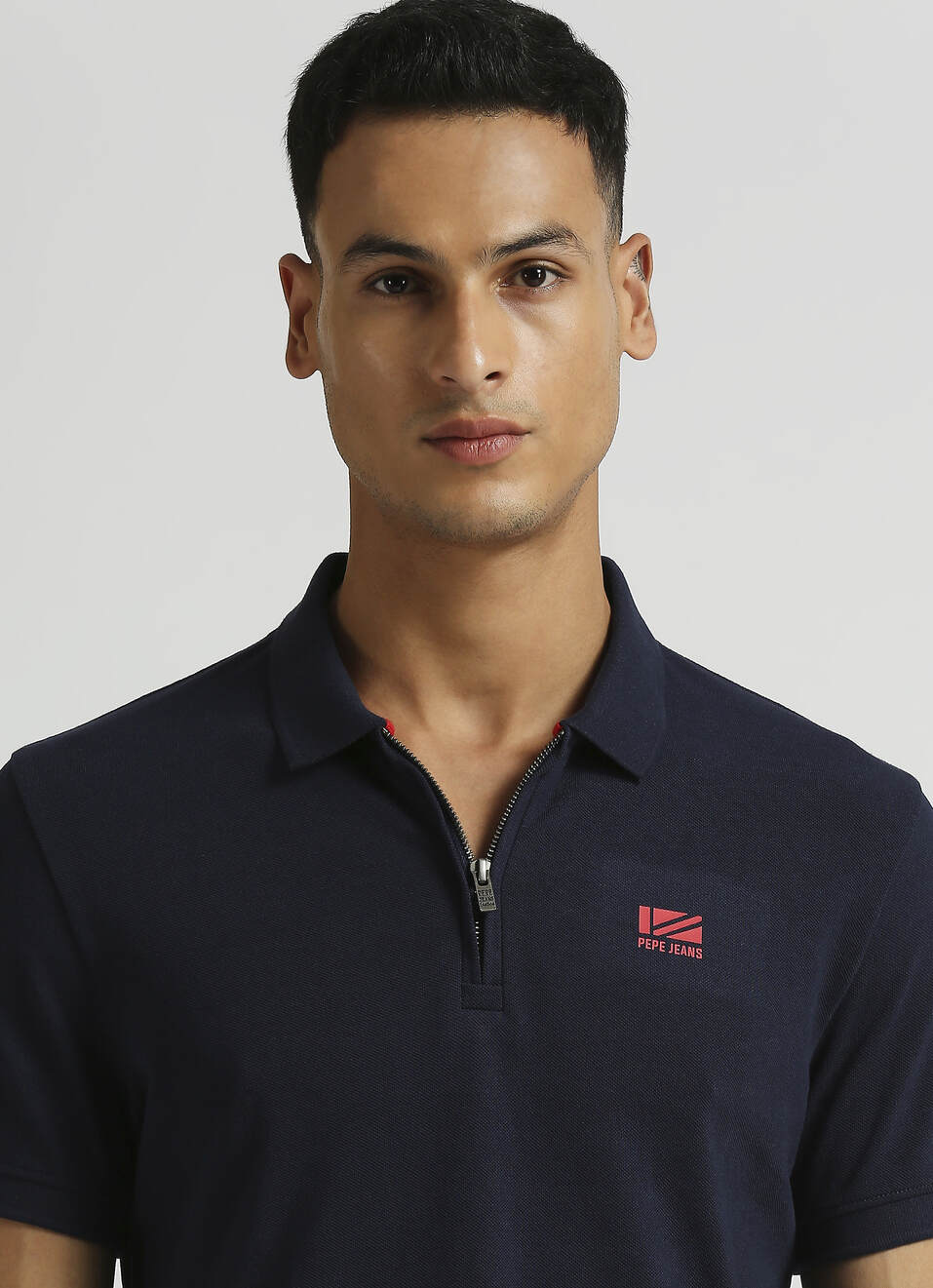 Navy Solid Short Sleeve Polo, , large image number 4