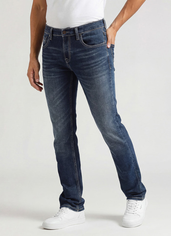 Vendie Dark Blue Mid Rise Straight Fit Jeans