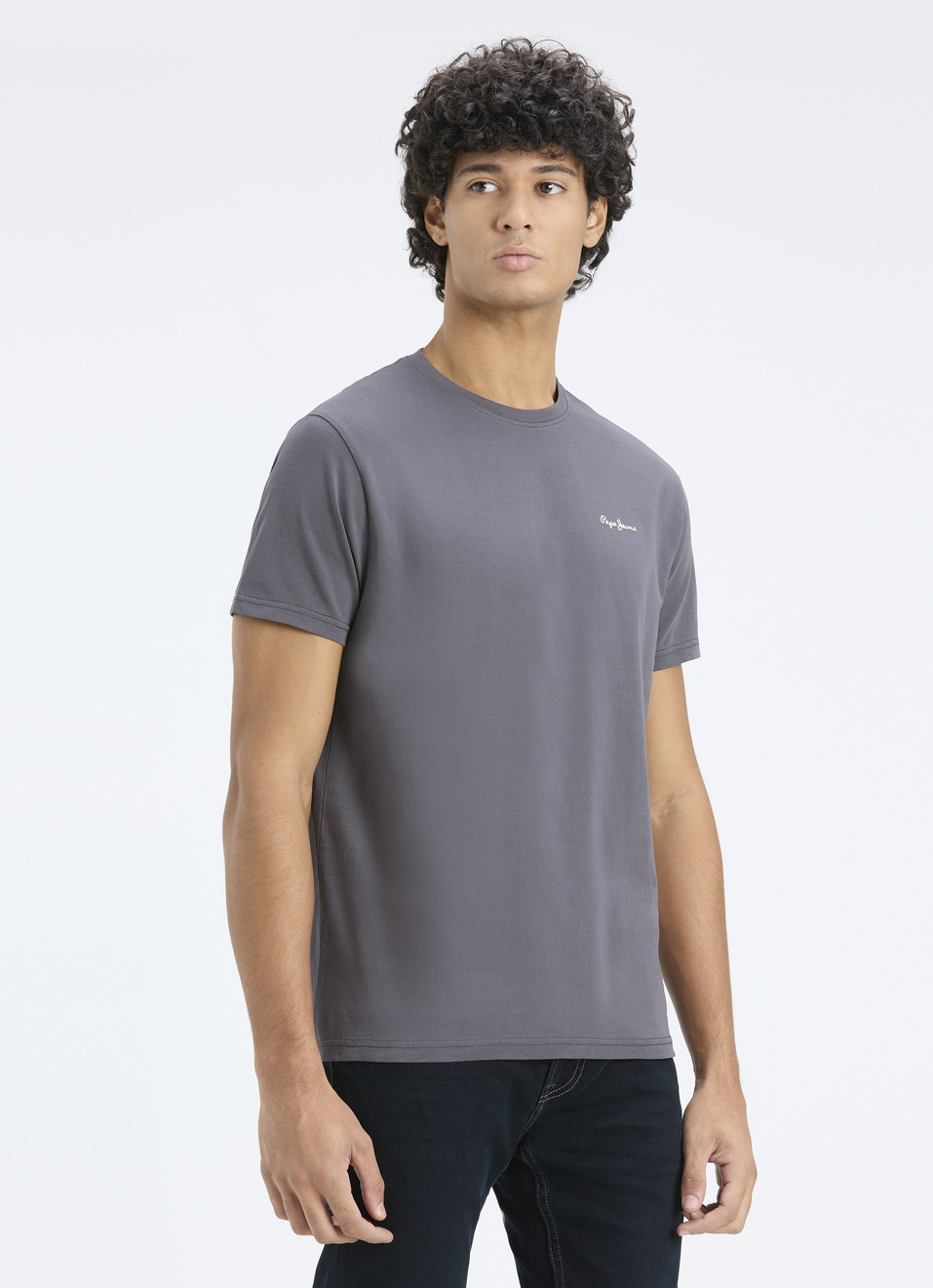 Men Grey Back Graphic Print Short Sleeve T-shirt, , large image number 3