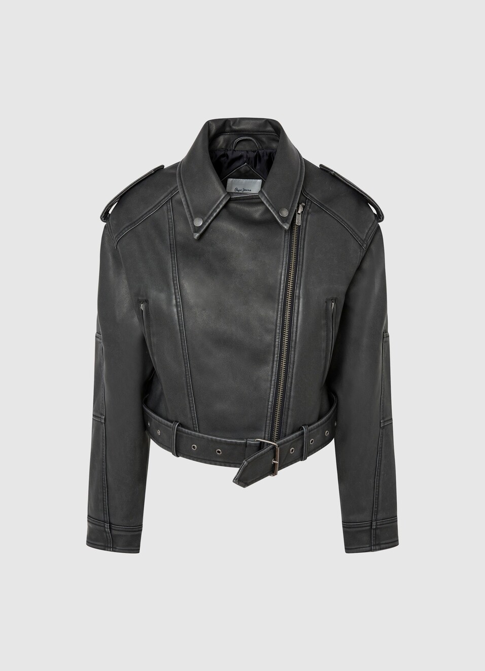 Leather Effect Biker Jacket, , large image number 5