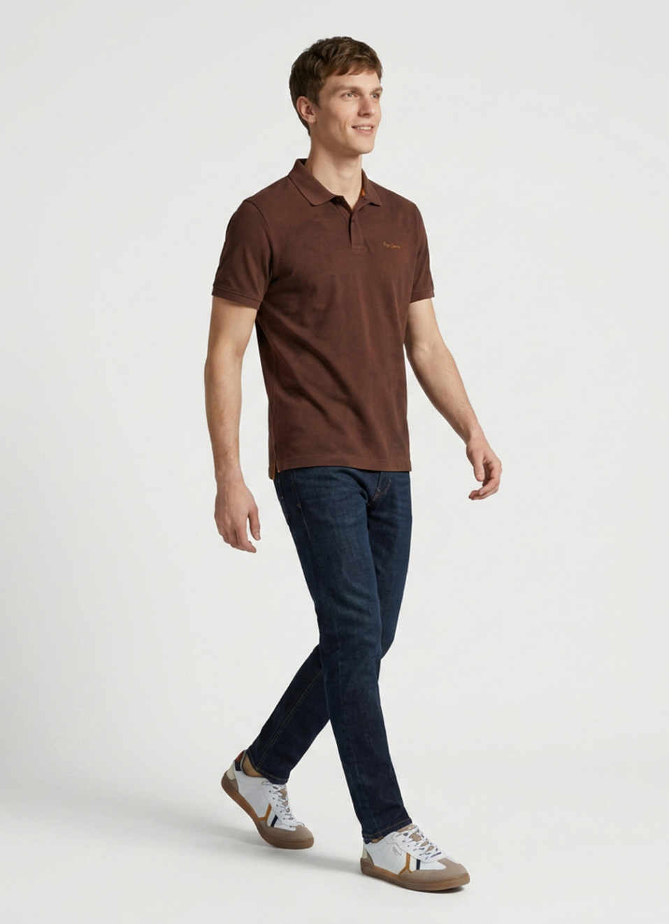 Men Brown Printed Polo Collar T-shirt, , large image number 5