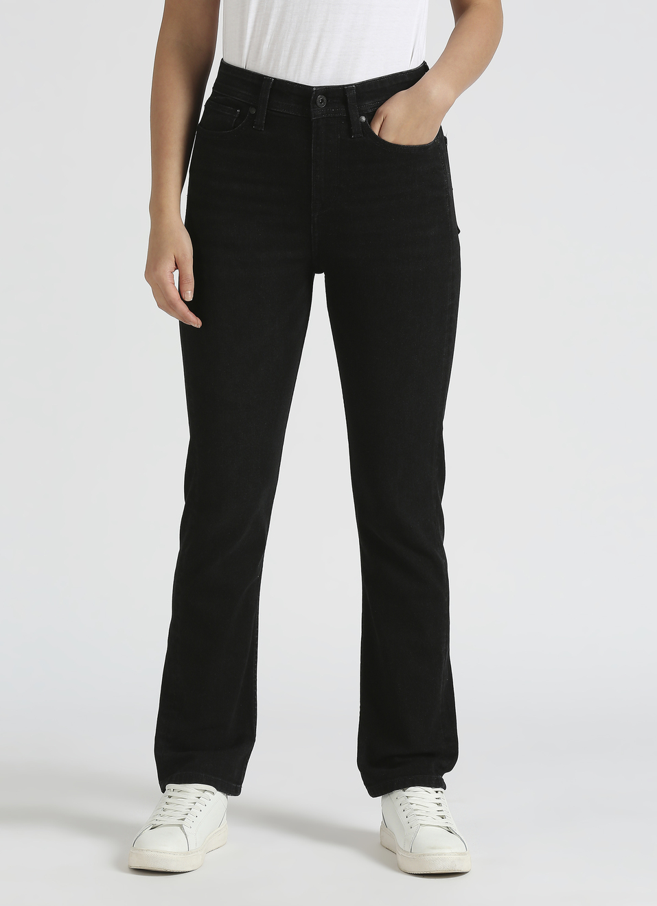 Mary Black Hight Waist Straight Softlex Jeans, , large image number 1