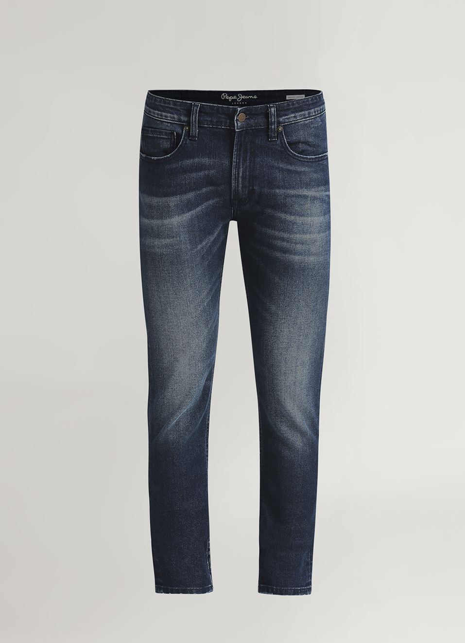 Vapour Dark Blue Low Rise Tapered Jeans, , large image number 6