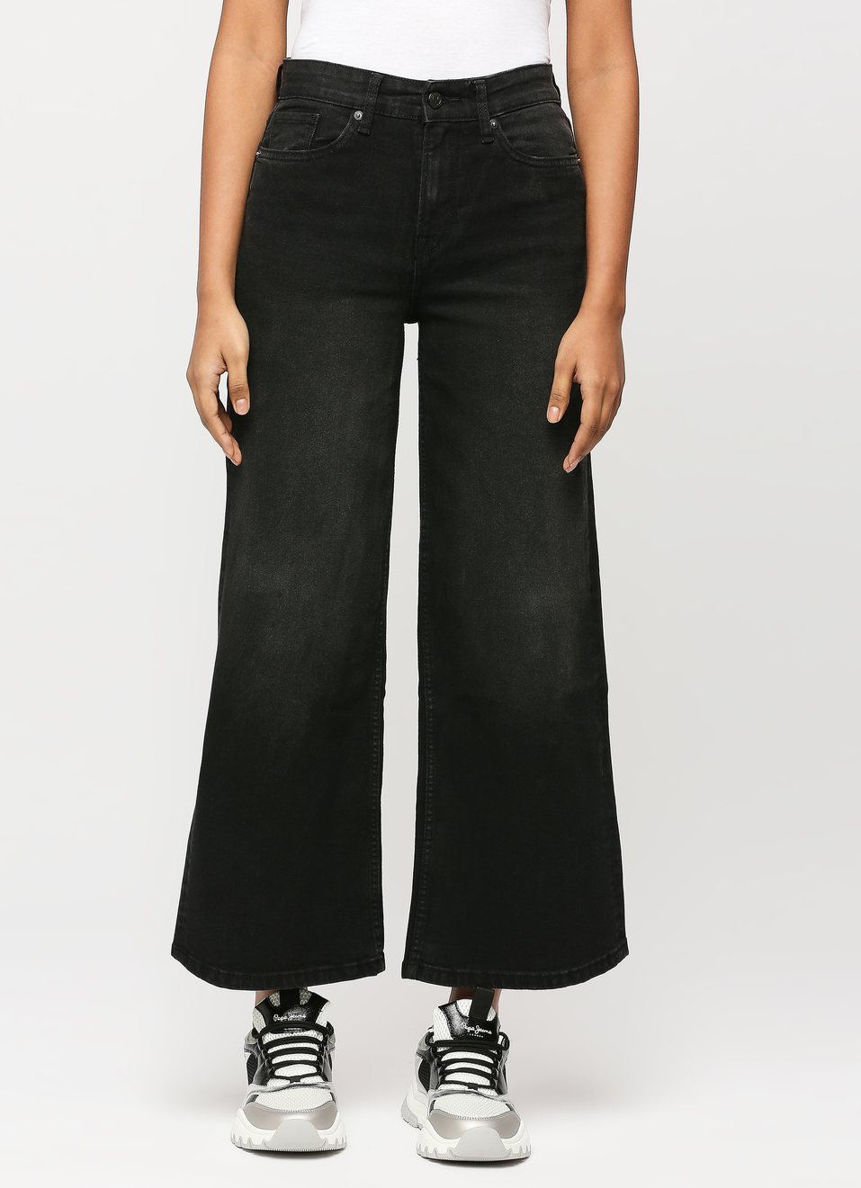Hailey Black High Waist Wide Leg Jeans, , large image number 1