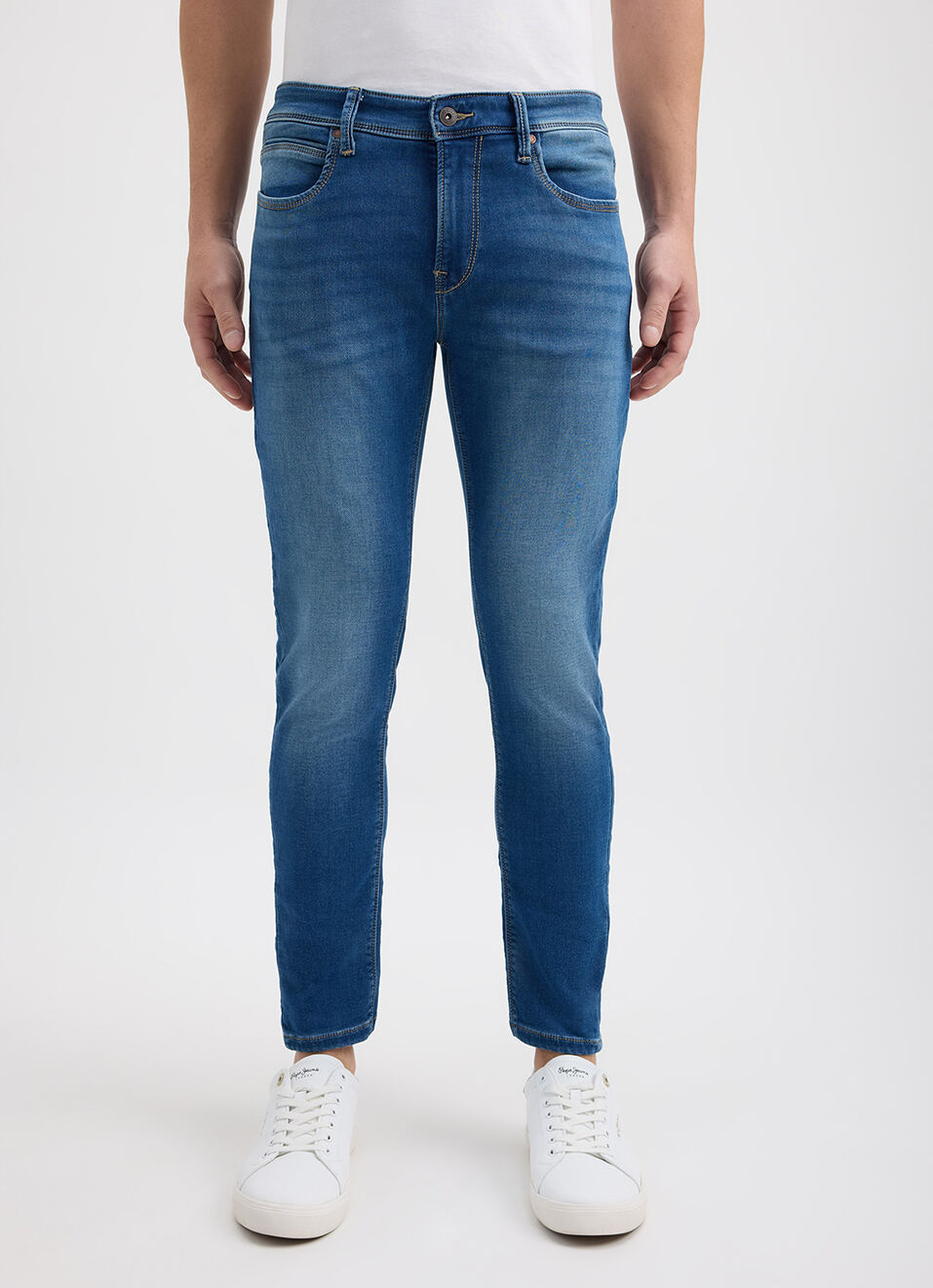 Men Blue Mid Rise Skinny Ankle Length Gymindigo Jogger Like Jeans, , large image number 2
