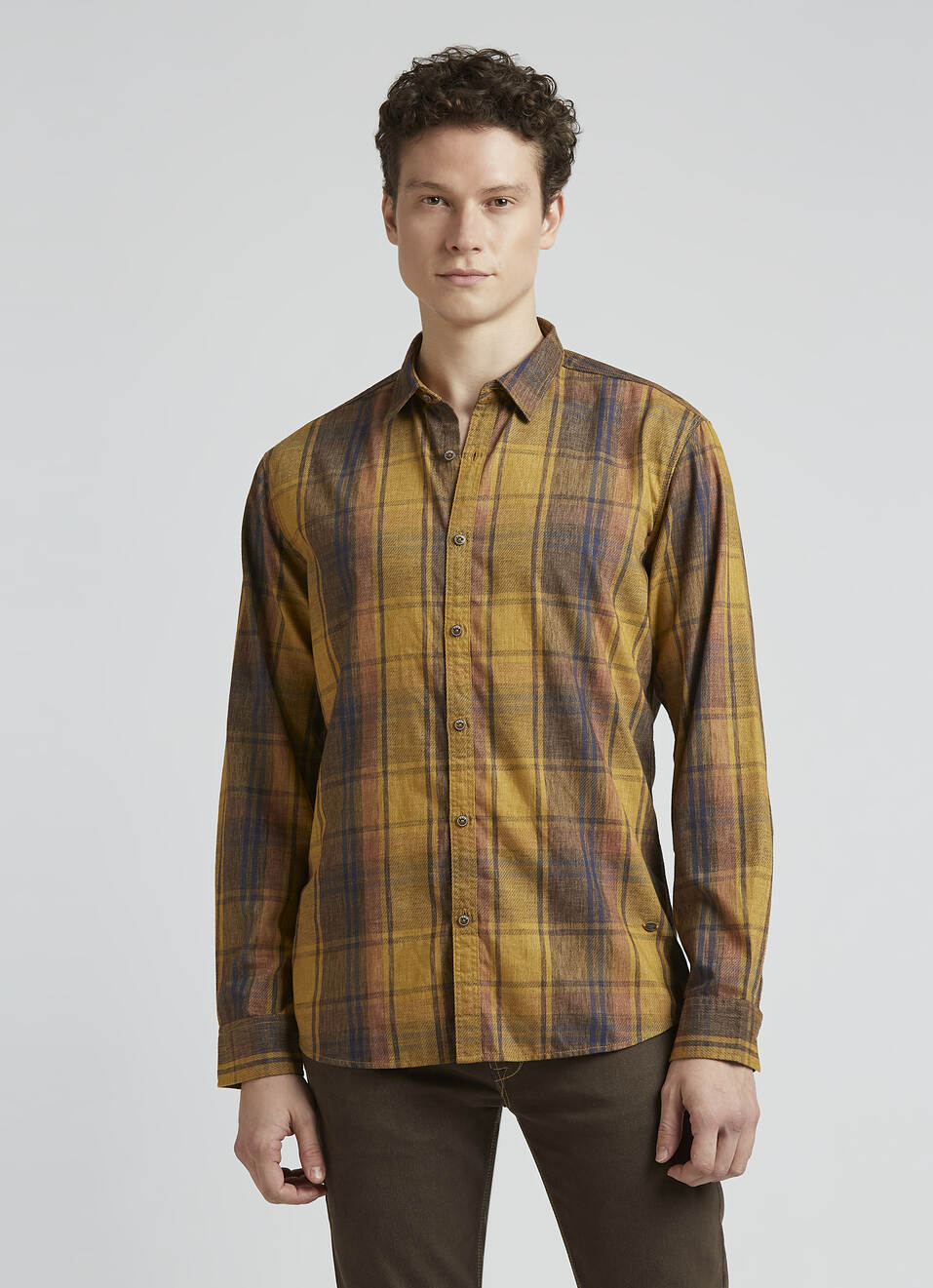 Yellow Check Full Sleeve Shirt, , large image number 1