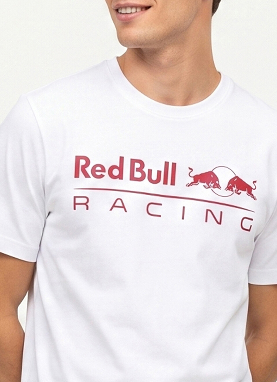 Men White Placement Print Crew Neck T-shirt