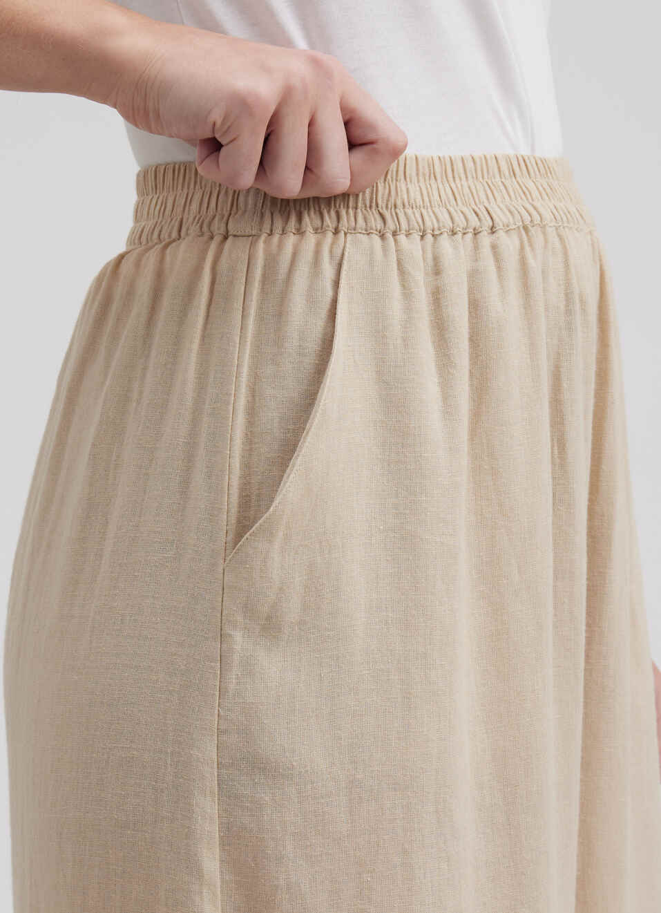 Women Beige High Rise Wide Leg Pants, , large image number 4