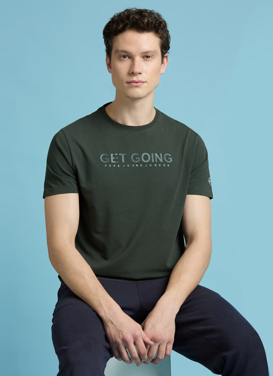 Men Green Crew Neck Stretchable T-shirt, , large image number 0