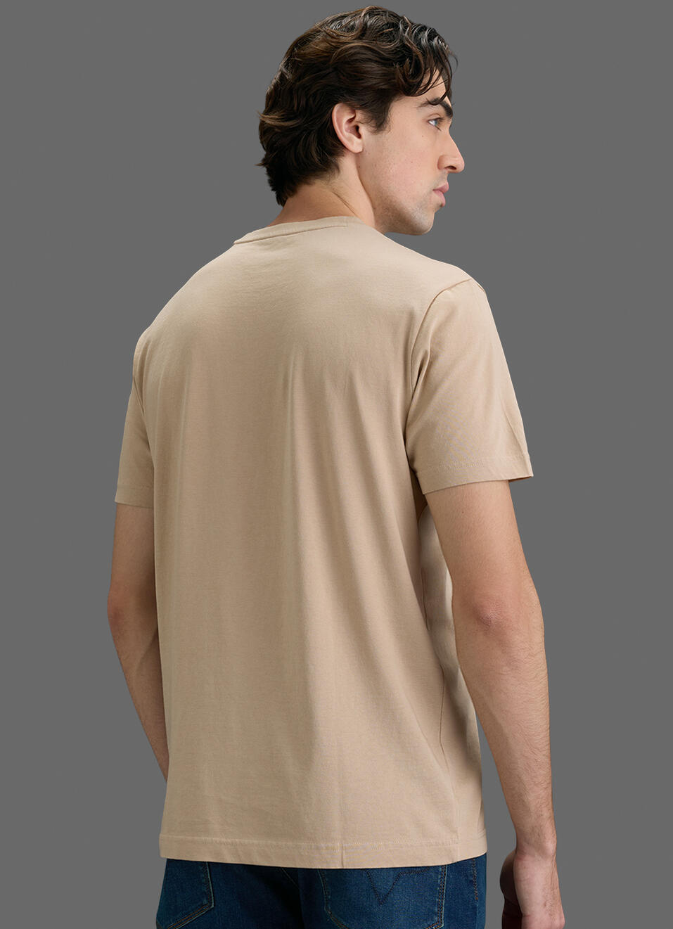 Men Beige Printed Slim Fit T-shirt, , large image number 7