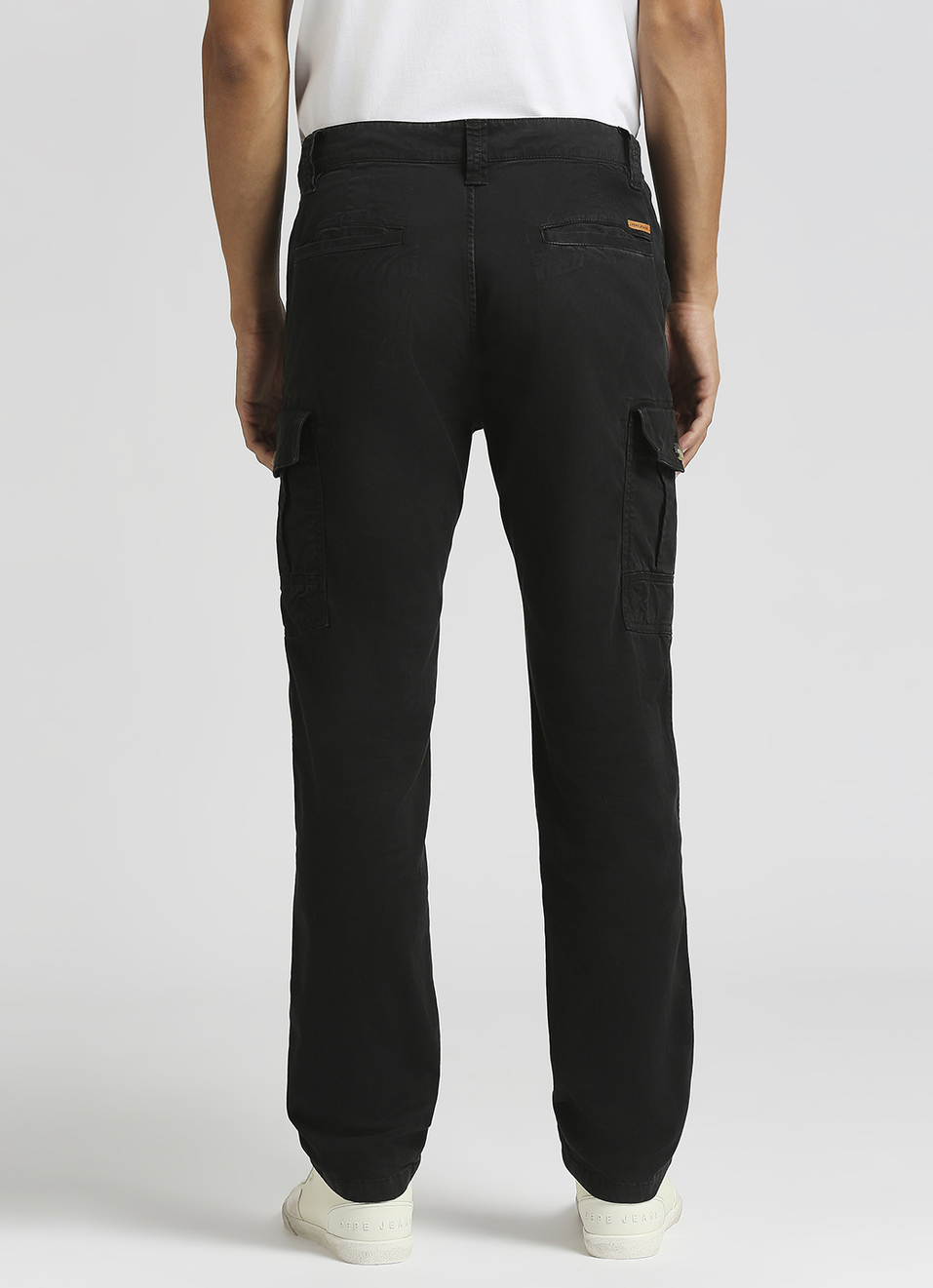 Black Overdyed Stretch Cargo Pants, , large image number 3