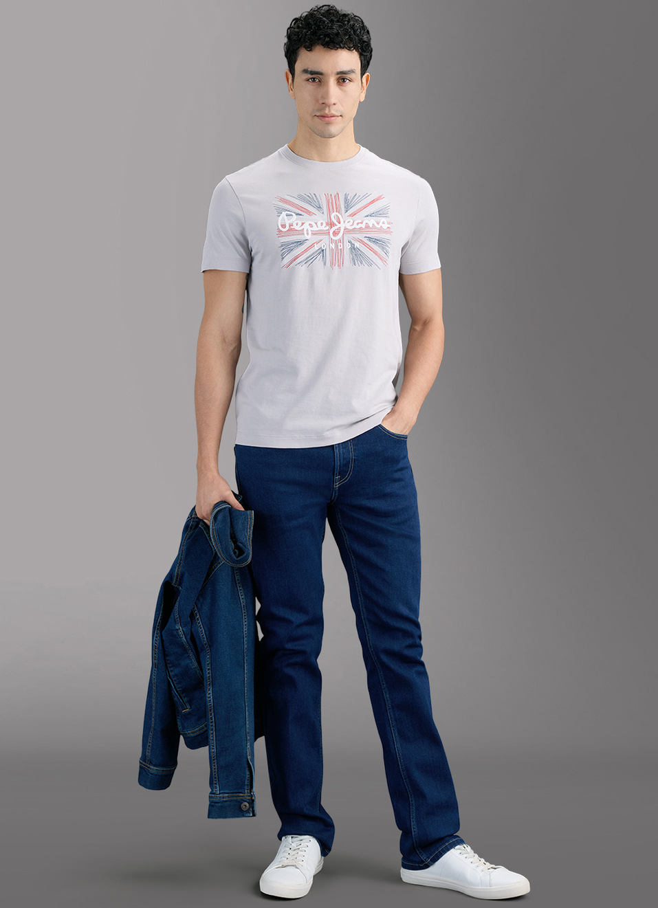 Men Grey Printed Slim Fit T-shirt, , large image number 2