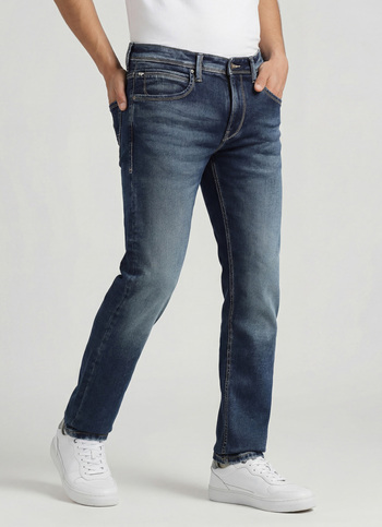 Vapour Dark Blue Low Rise Tapered Gymindigo Jeans