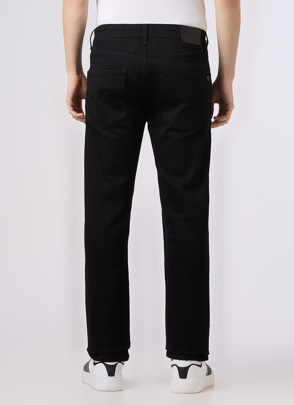 Men Black Mid Rise Straight Fit Powerflex Jeans, , large image number 3