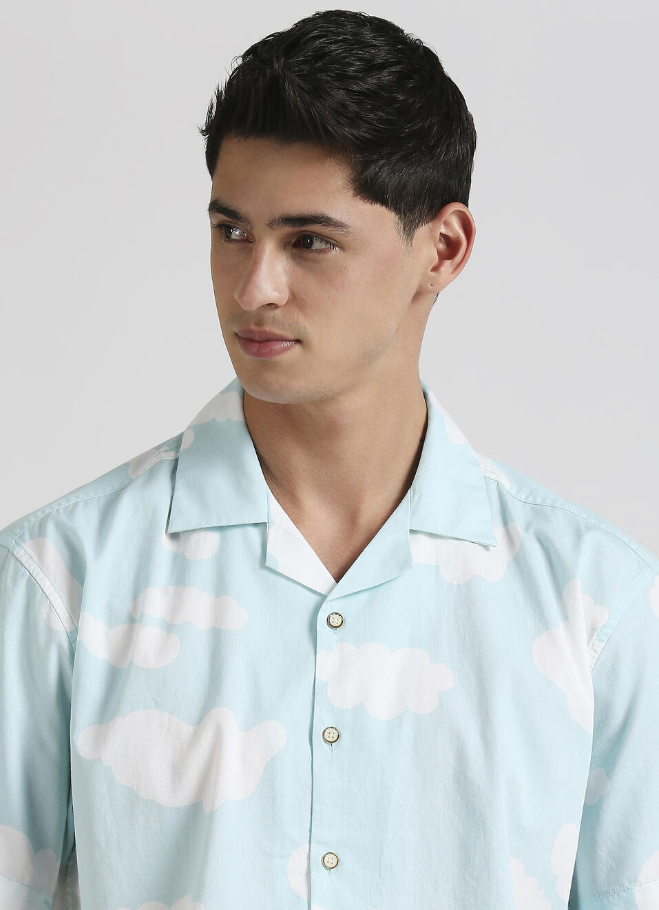Blue All Over Printed Resort Collar Shirt, , large image number 4