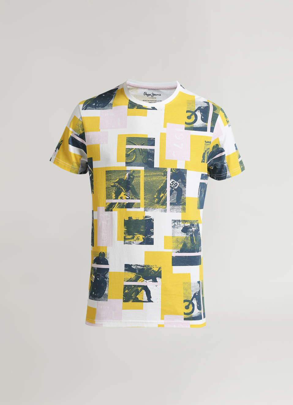 White Biker Inspired Print Summer Short Sleeve T-shirt, , large image number 6