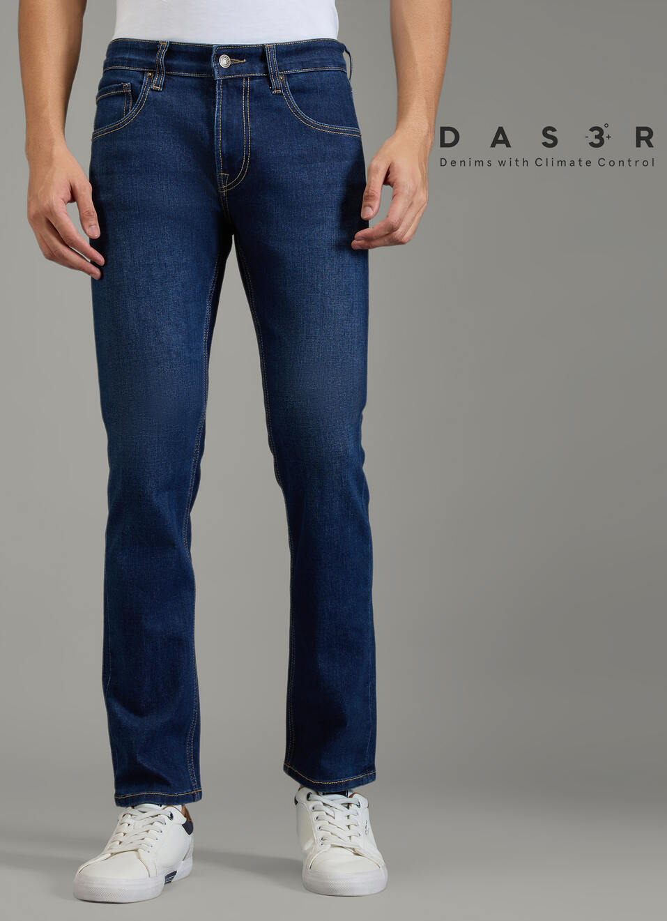 Men Blue Slim Fit Mid Rise Stretchable Jeans, , large image number 2
