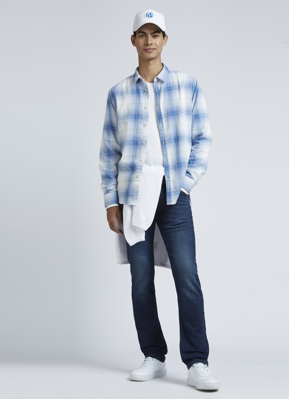 Blue Checks Full Sleeve Shirt, , large image number 5
