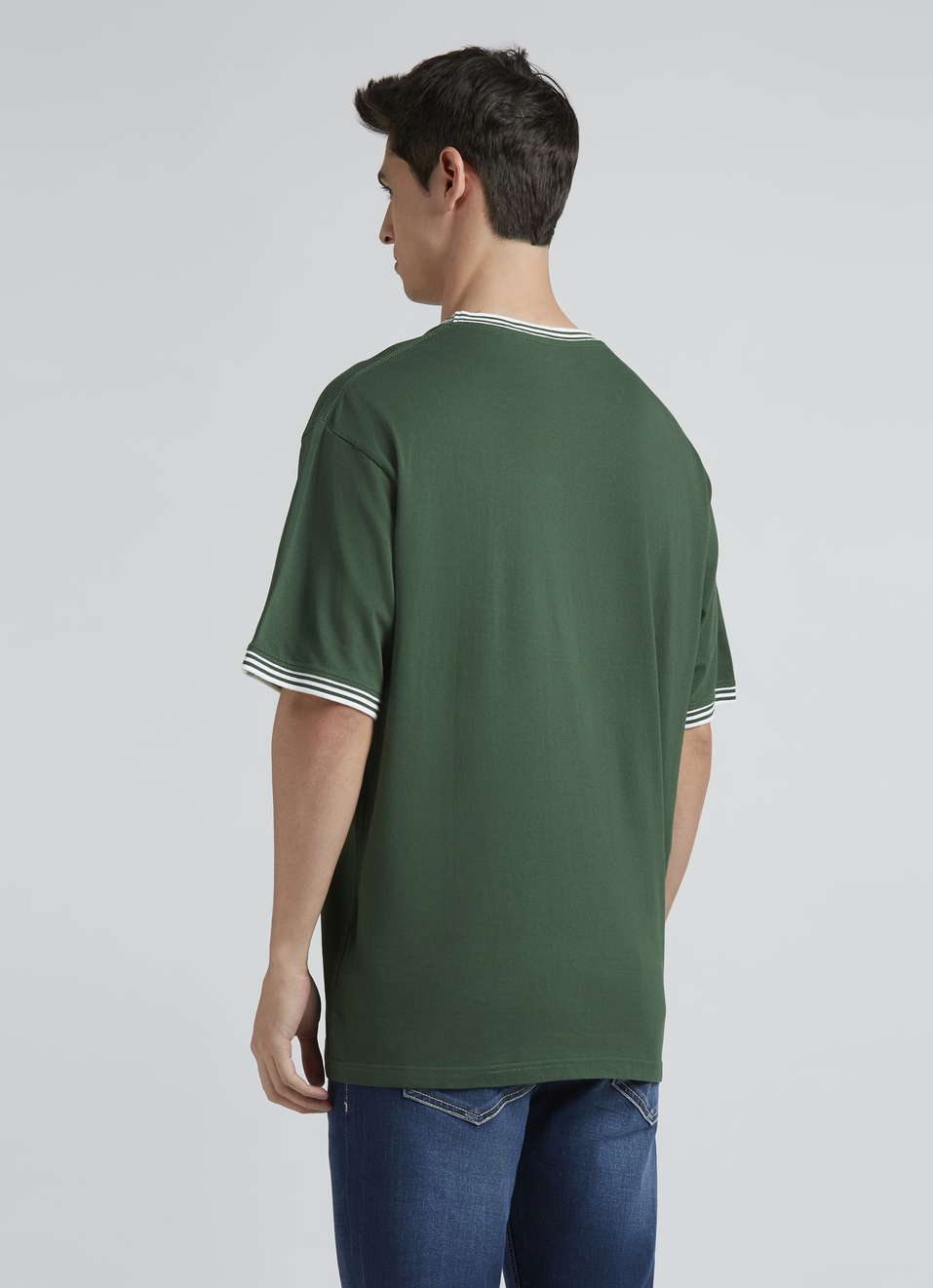 Green Flock Print Short Sleeve Oversized T-shirt, , large image number 2