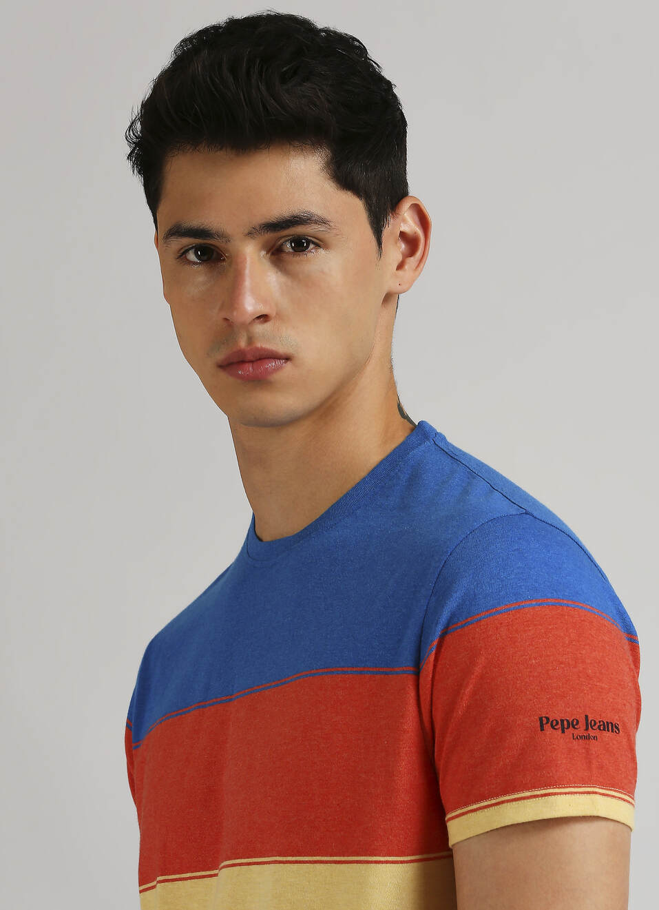 Multicolour Summer Stripes Short Sleeve T-shirt, , large image number 4