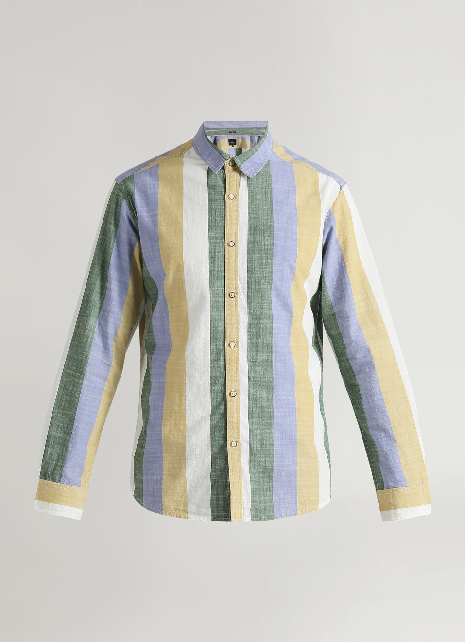 Yellow Broad Stripes Long Sleeve Shirt, , large image number 6