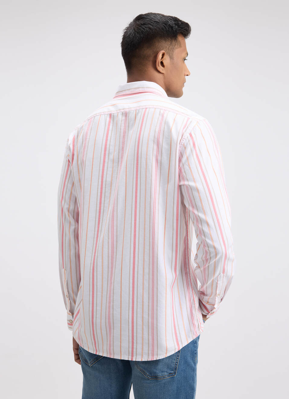 Men Off White Stripe Full Sleeve Shirt, , large image number 2